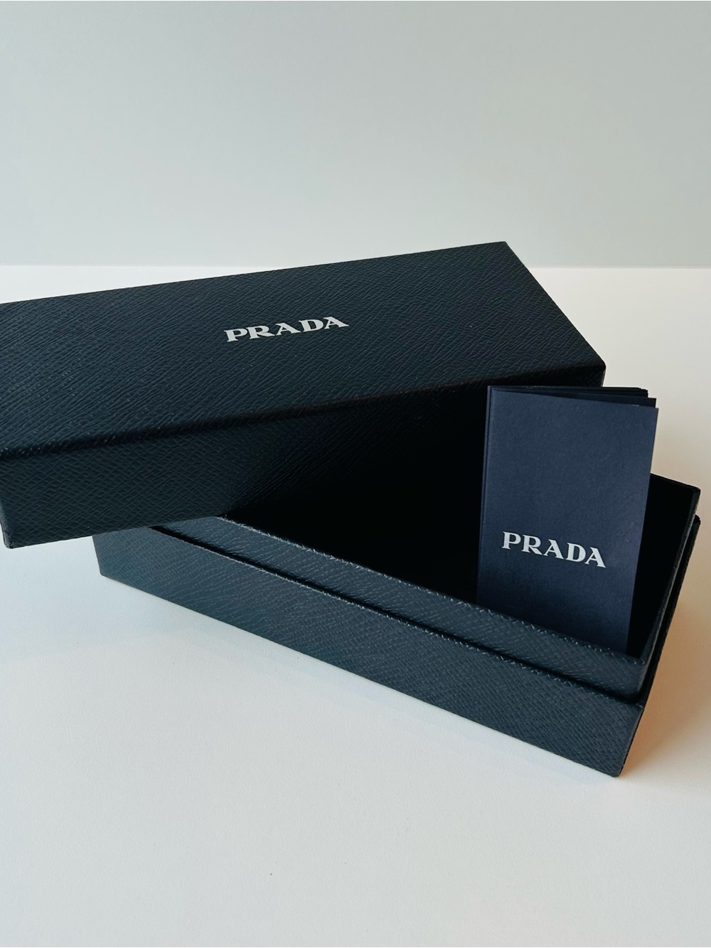 Luxury Prada Black Saffiano Presentation Box with Booklet